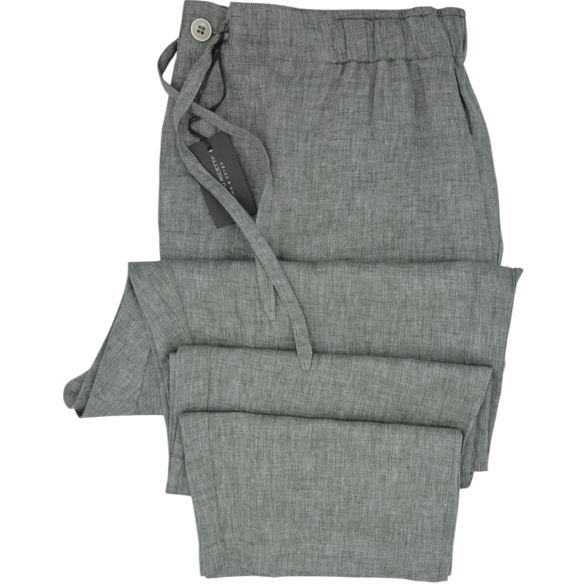 PATASCA LUNGO - CHEVRON GRIGIO LINO E COTONE