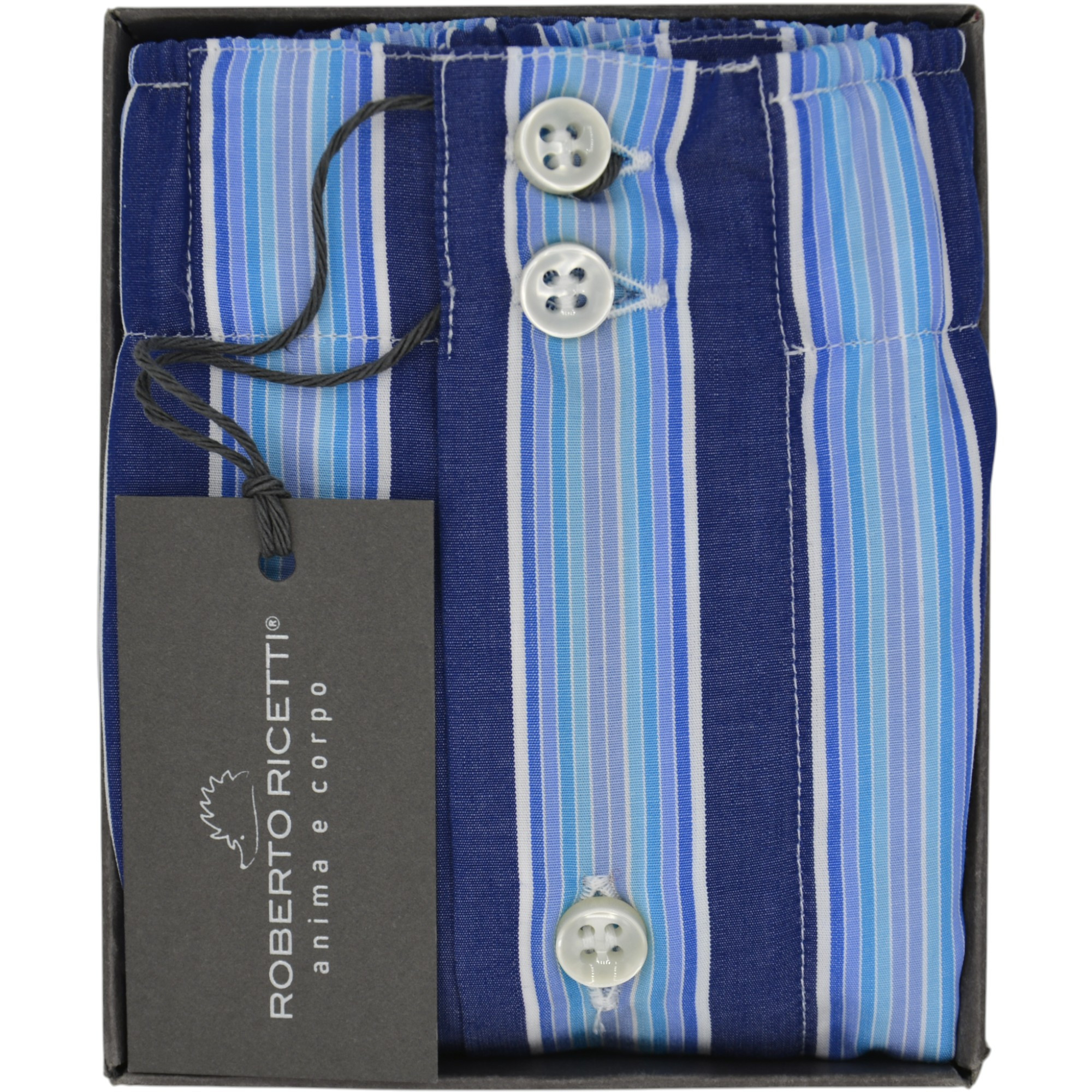 BOXER UOMO DB1 SUPPORT - MULTIRIGHE AZZURRE