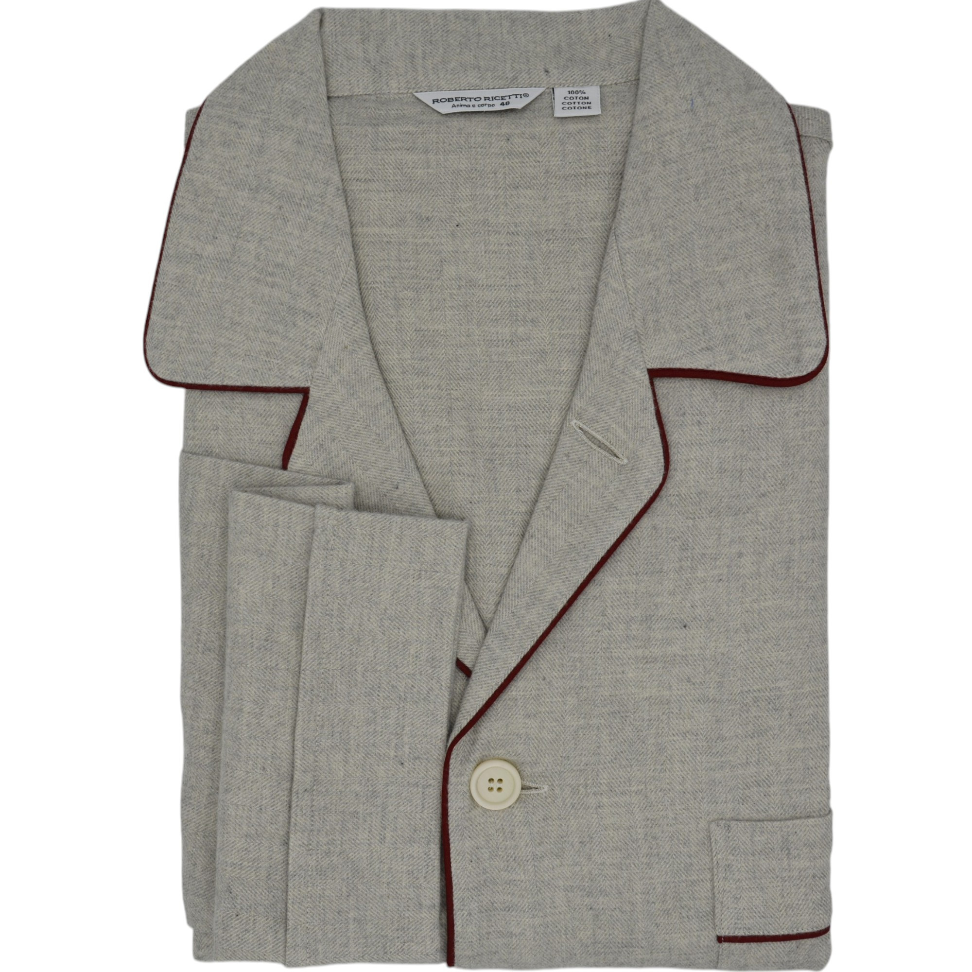 PIGIAMA VENEZIA LUNGO - MELTON GRIGIO PROFILO MAGENTA