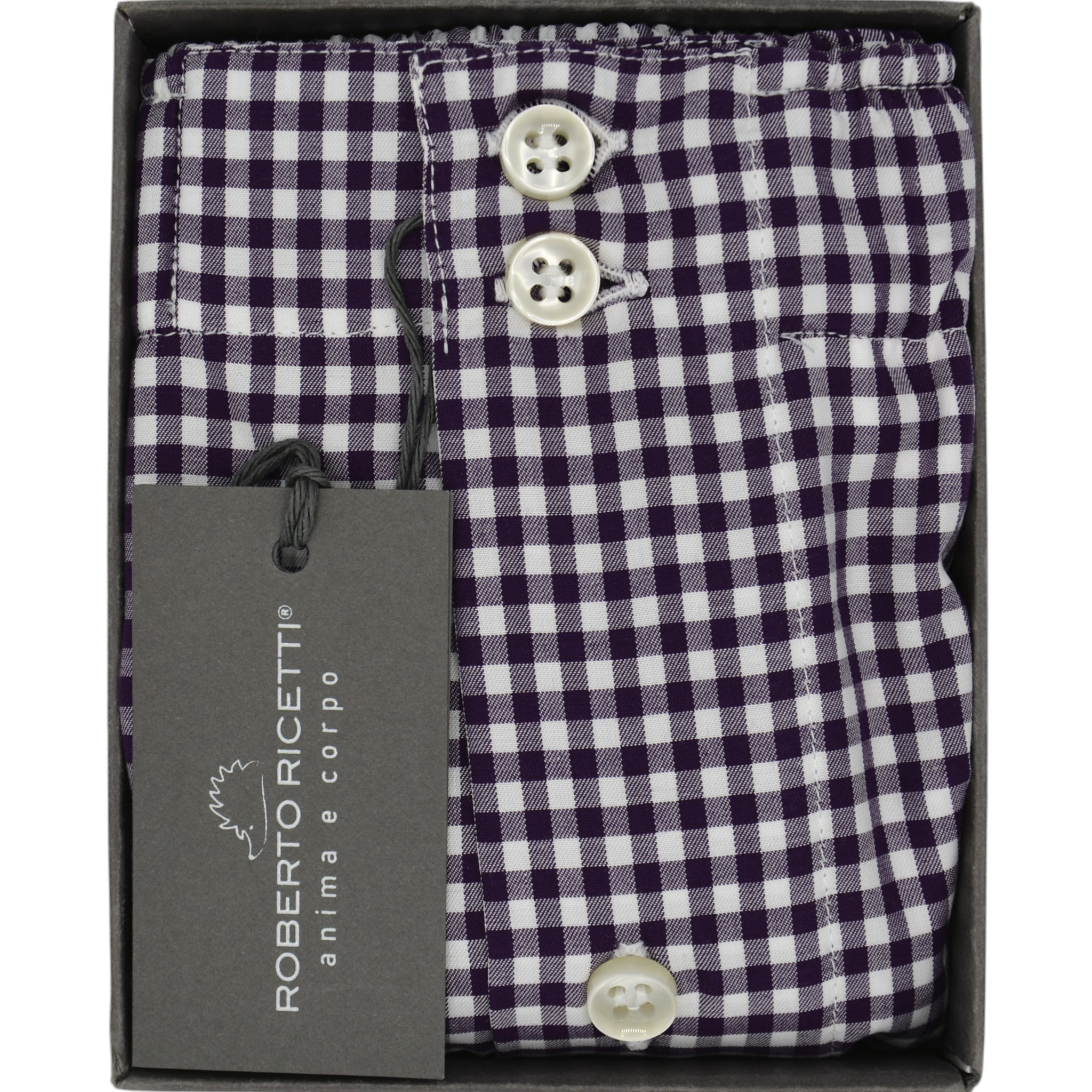 BOXER UOMO DB1 SUPPORT - QUADRI VIOLA