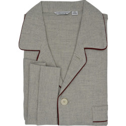 PIGIAMA VENEZIA LUNGO - MELTON GRIGIO PROFILO MAGENTA