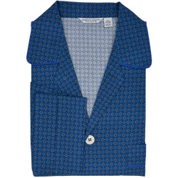 PIGIAMA AME LUNGO - BLU DISEGNO GEOMETRICO