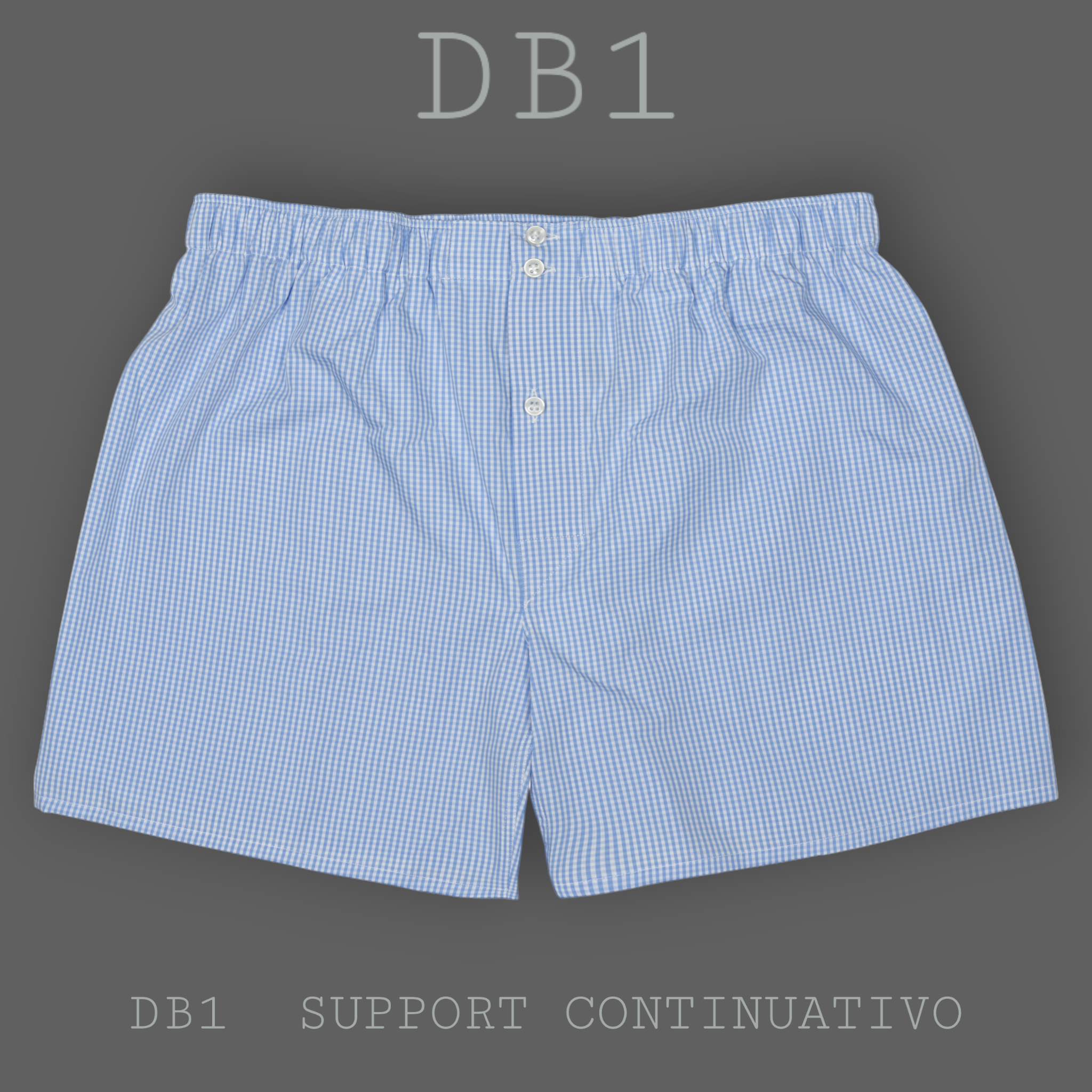 BOXER UOMO DB1 SUPPORT - BASIC - CONTINUATIVO - VICHY AZZURRO