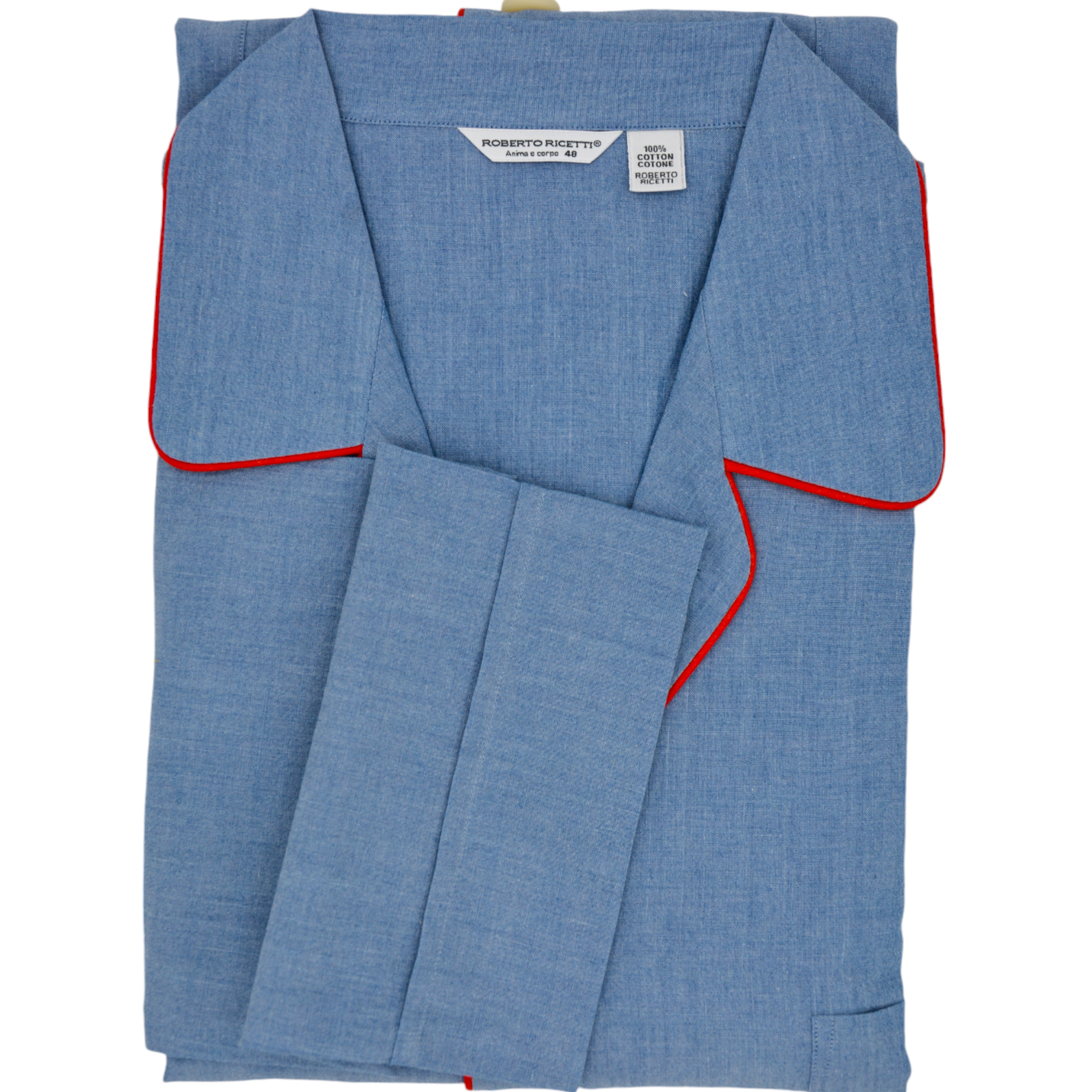 PIGIAMA VENEZIA - CHAMBRAY PROFILO ROSSO