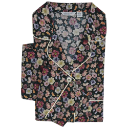 PIGIAMA DONNA ENNA - NERO CON FIORI