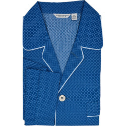 PIGIAMA VENEZIA LUNGO - AZZURRO DISEGNI BIANCHI