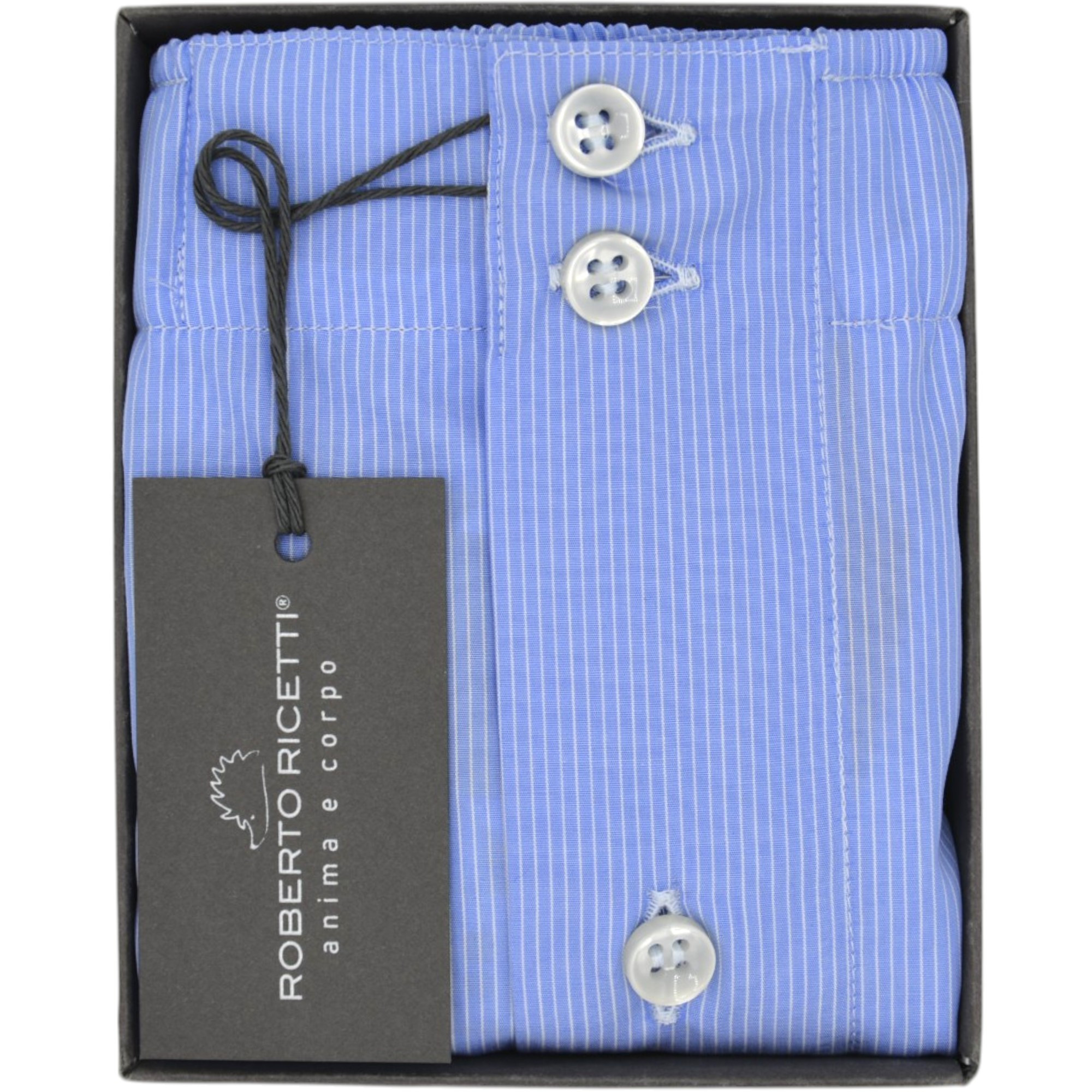 BOXER UOMO DB1 SUPPORT - AZZURRO RIGA BIANCA